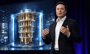 Elon Musk présentant calcul quantique avancé